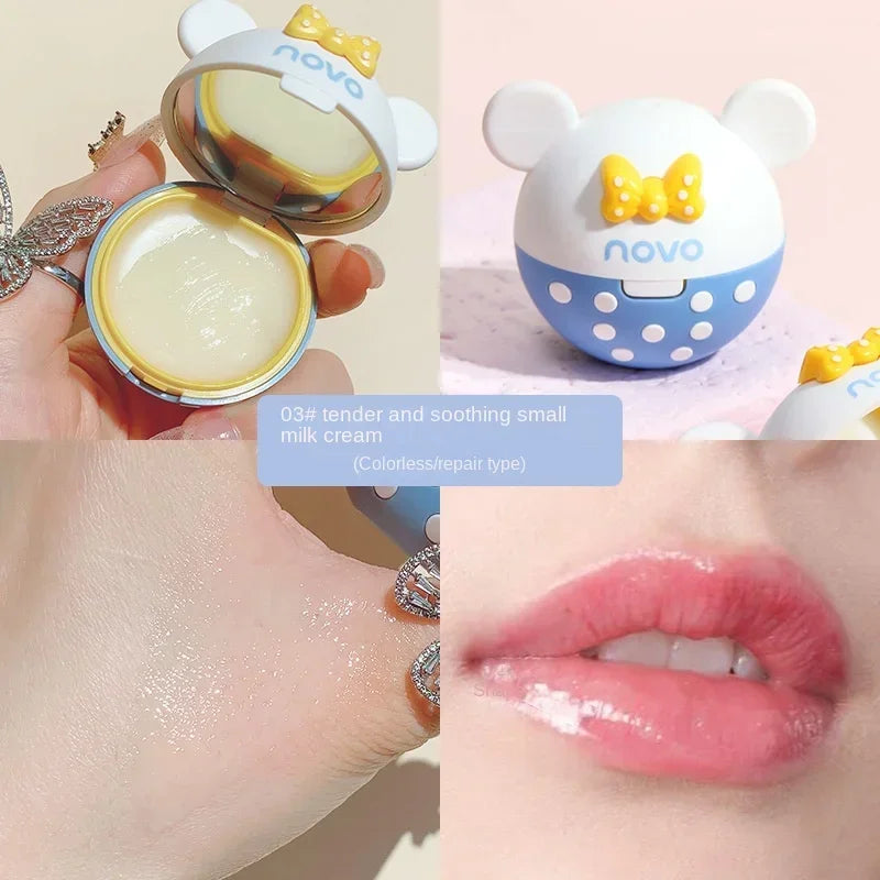 NOVO Cute Lip Balm Hydrating Moisturizing Lipstick Long-lasting Natural Plant Anti-Cracking Lip Care Petroleum Jelly Lip Gloss - Seprincess