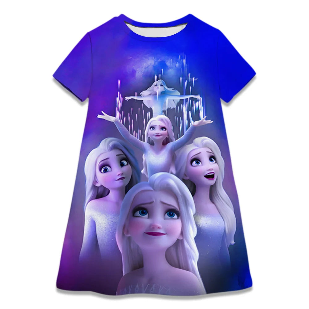 Hot Sale Kids Girl Cosplay Snow Queen Top Disney Frozen Elsa And Anna Princess Dress for 2-8 Years Girls Birthday Party Dresses - Seprincess