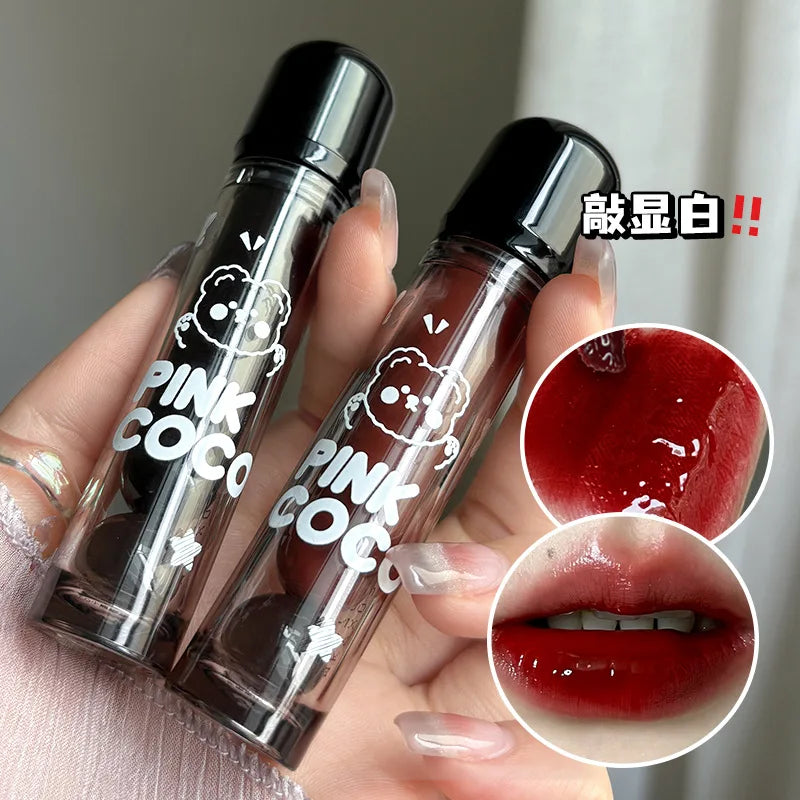 New Jelly Mirror Black Tube Lipstick Long Lasting Non-stick Cup Moisturize Water Light Lip Gloss Korean Lips Makeup Cosmetic 1pc - Seprincess