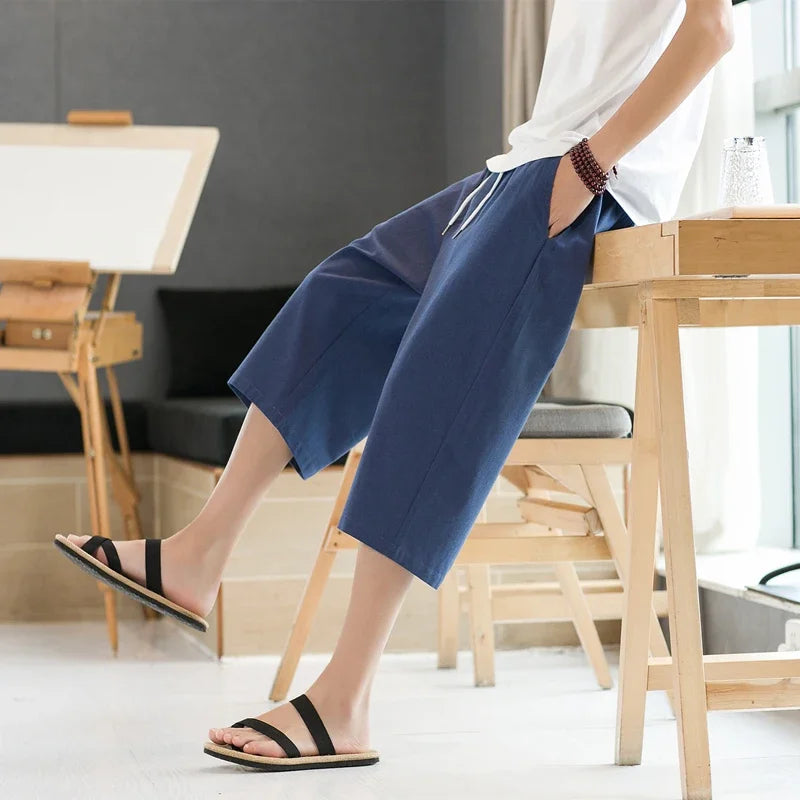 Men's Pants Summer Capris Loose Fitting Version Fashionable Comfortable  Shorts for Men