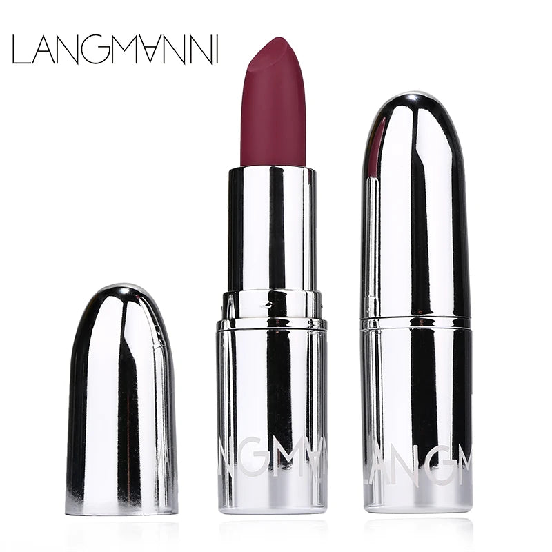 Langmani Silver Tube Matte Lipstick Non Staying Cup Makeup Lipstick  8 colors available - Seprincess