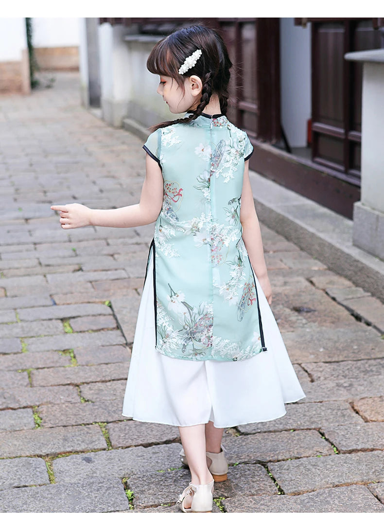 1pcs/lot chinese style children Girl Traditional Cheongsam Hanfu Dress Kids Princess Costume - Seprincess