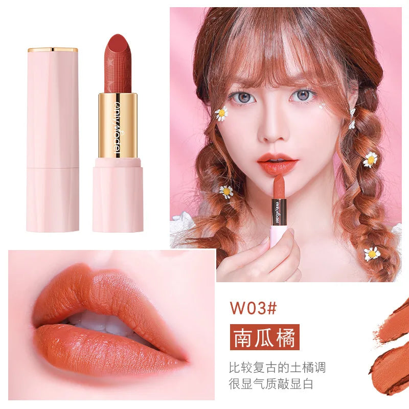 Orange Lipstick Velvet Matte Lipsticks Waterproof Long Lasting Lip Stick Velvet Lip Tint Women Cosmetic Sexy Lip Glaze Makeup - Seprincess