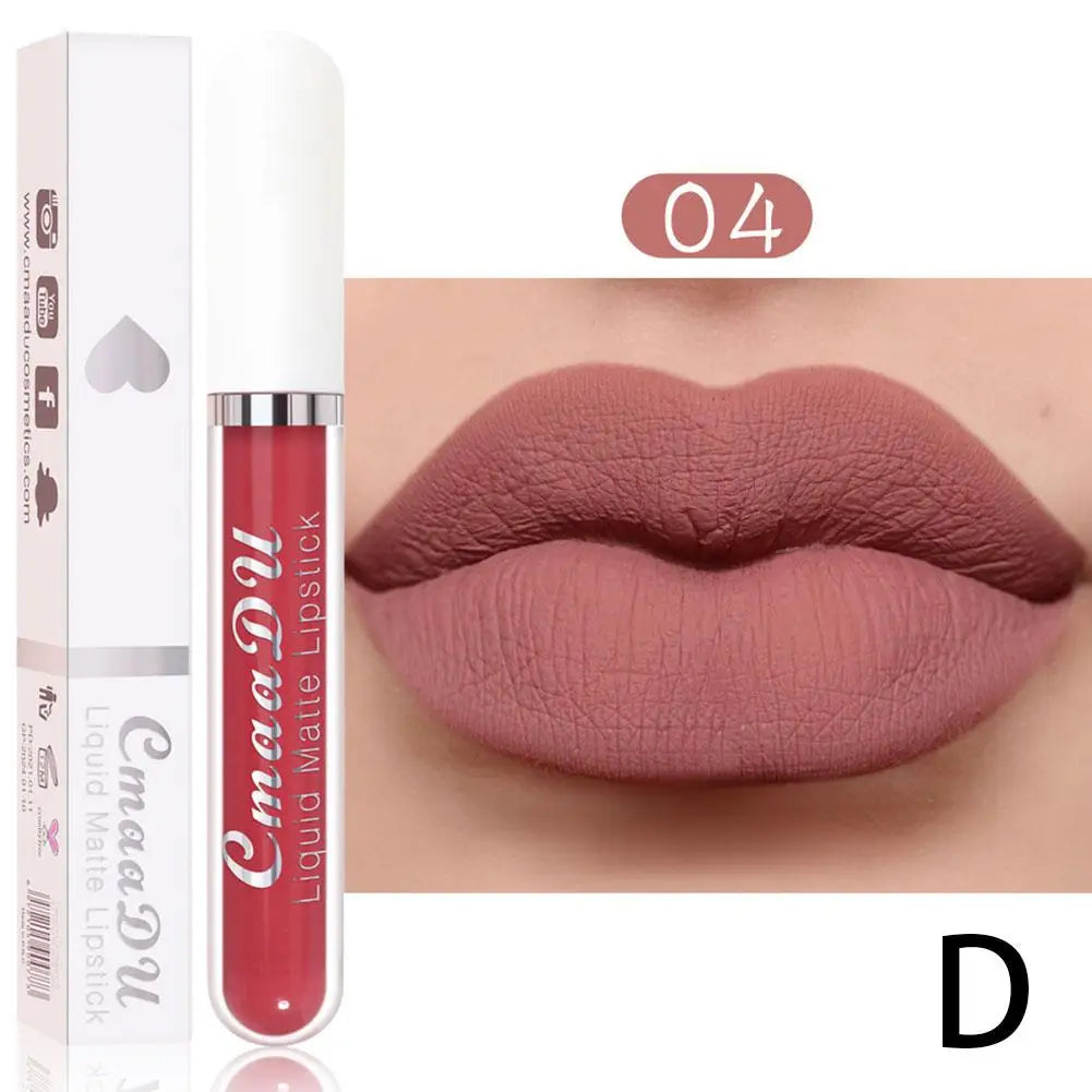 18 Color Waterproof Liquid Matte Lipstick Long Lasting Sexy Red Moisturizing Lip Gloss Velvet Non-Stick Lip Tint Makeup Cosmetic - Seprincess