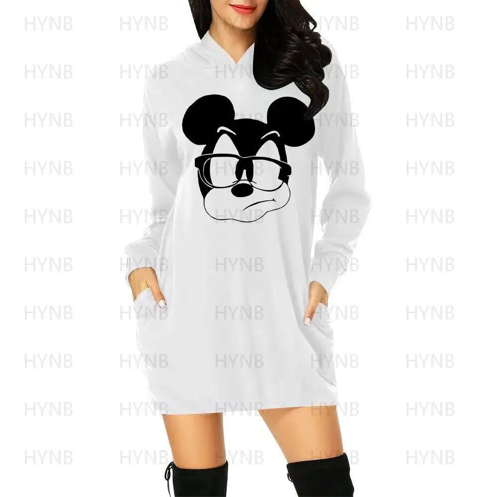 Sweater Dress Elegant Dresses for Women Long Sleeves Luxury Party Hoodie Disney Kawaii Mickey Women's 2024 Mini Minnie Mouse Y2k - Seprincess