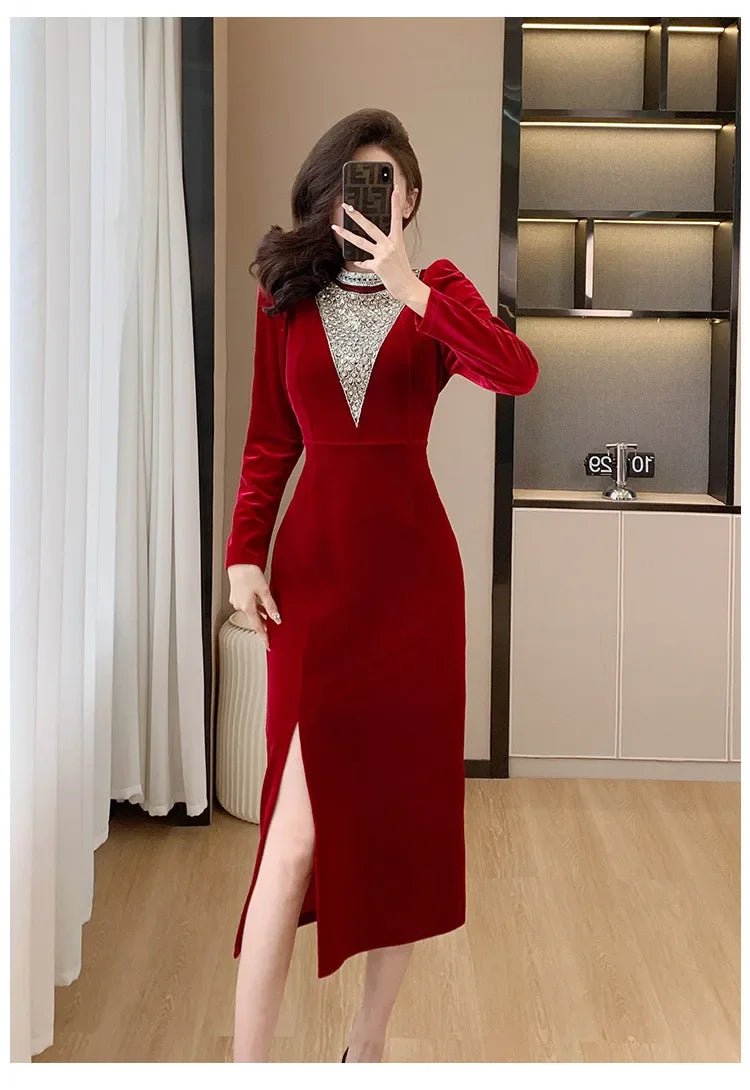 2024 Real-time Banquet Design Sensibility Heavy Embroidery Dress Yearly Hostess Warrior Gown New Year Dress - Seprincess