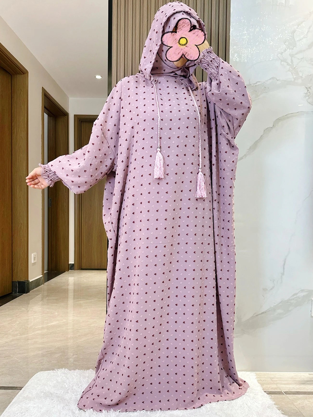 New Ramadan Muslim Two Hats Abaya Dubai Turkey Islam Prayer Clothes Solid Cotton Fabric Dresses Islam Women Dress Kaftan - Seprincess