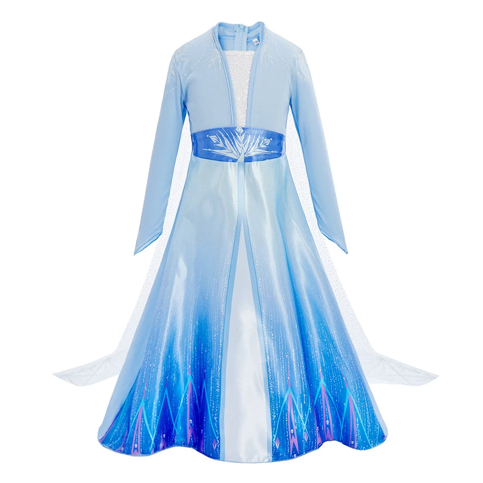 Children Elsa Gown Kids Snow Queen Dance Fancy Costume Girls Princess Halloween Long Sleeve Clothes Kids Party Cosplay Dresses - Seprincess