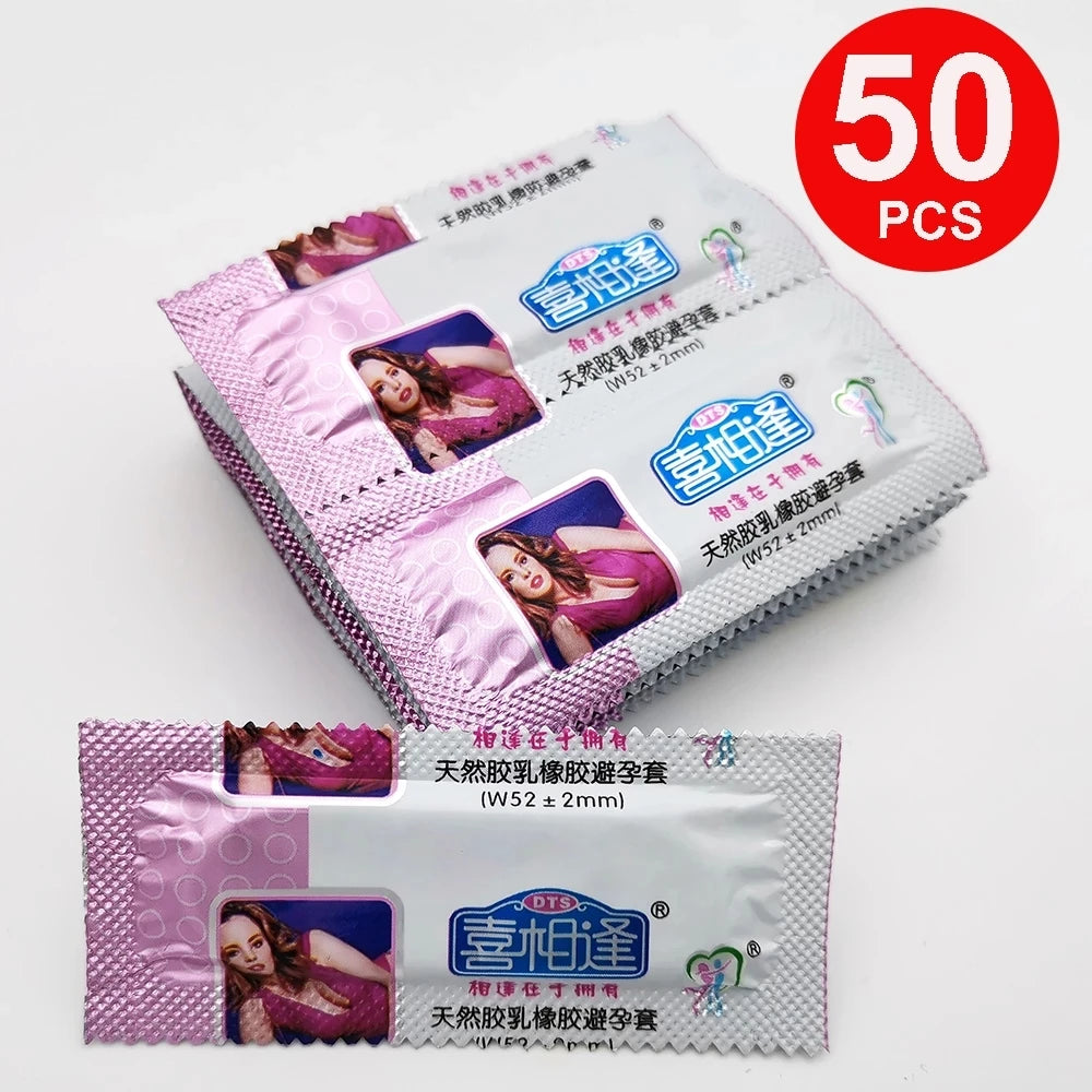 50 Pcs Multipack Condoms for men Natural Latex Slim Condom Safe Contraception Penis Sleeve Kondom for Adults 18+ Sex Products - Seprincess