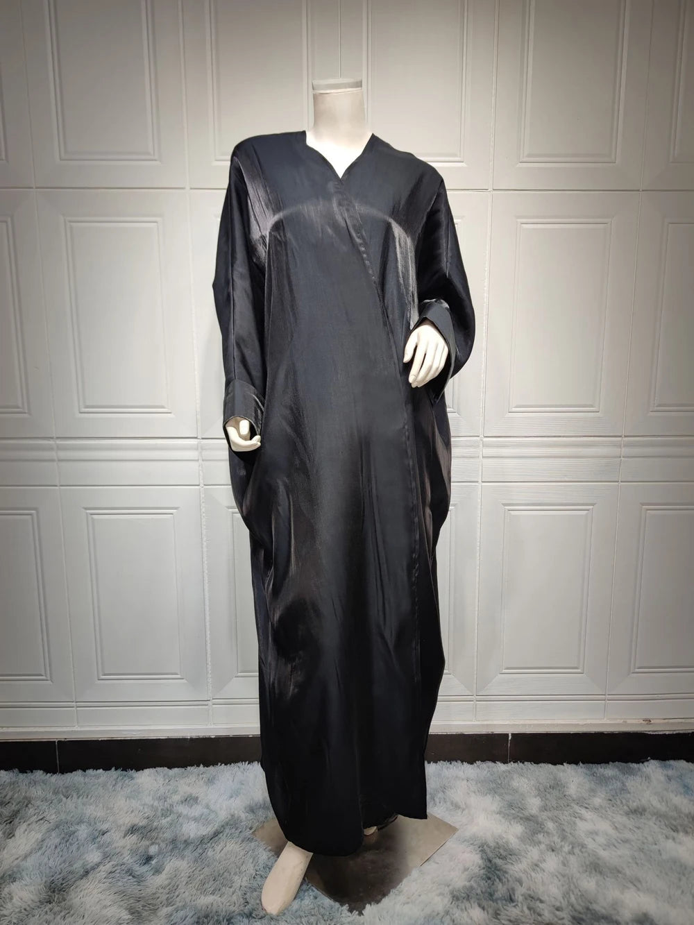 Black Open Abayas For Women Butterfly Abaya Plus Size Modest Eid Dress 2024 Mesh Kaftan Full Sleeve Gown Veiled Women Clothes - Seprincess