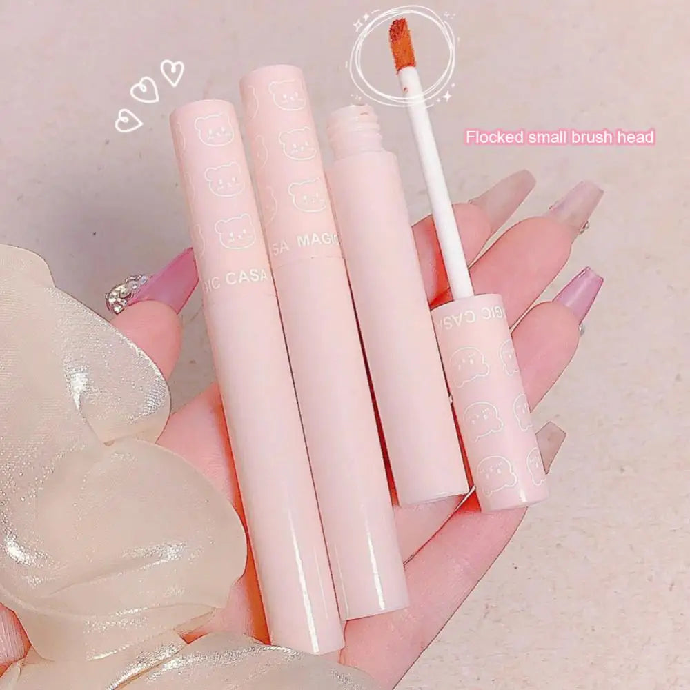 6pcs Set Cute Pink Lip Glaze Waterproof Liquid Lipstick Beauty Cosmetics Mirror Water Lip Gloss Lipgloss Gift Set Lips Makeup - Seprincess