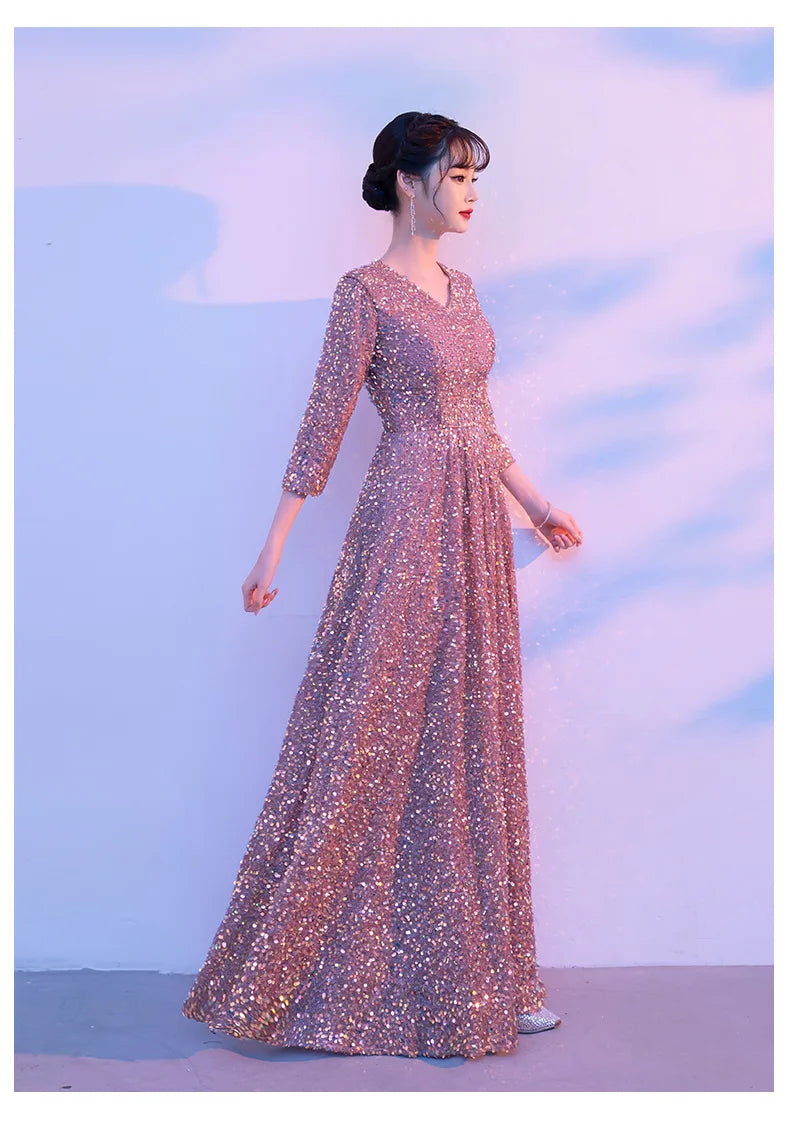 Chorus Costume Women's Banquet Piano Performance Wear Host Starry Sky Evening Long Dress Recitation Competition Clothing - Seprincess