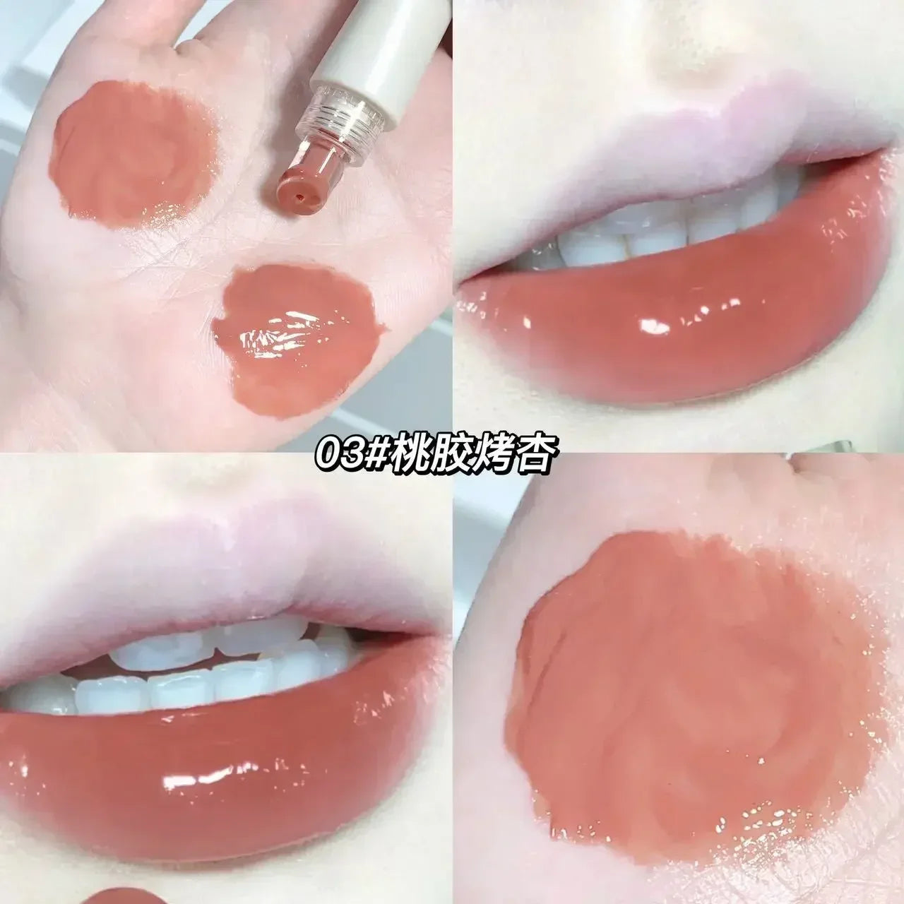 Glossy Mirror Tea Red Liquid Lipstick Crystal-frozen Glossy Lip Glaze Waterproof Long Lasting Lip Gloss Doodle Lip Korean Makeup - Seprincess