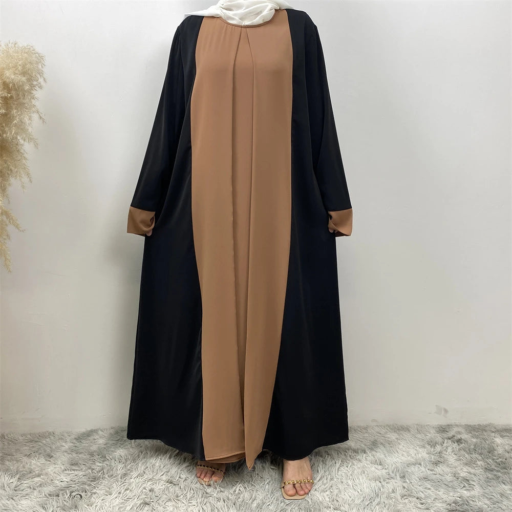 Ramadan Eid Muslim Abaya Dubai Luxury Splicing Fake Two Pieces Abayas For Women Kaftan Modest Dress Islam Caftan Marocain Femme - Seprincess