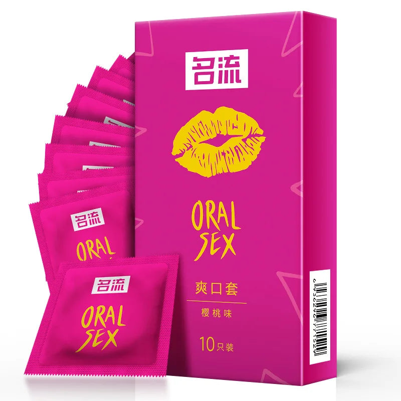 10PCS Oral Sex Ccondom Strawberry Flavor Sex Toys Ultra Thin Blowjob Rubber Condom No Oil Erotic Products For Couples - Seprincess