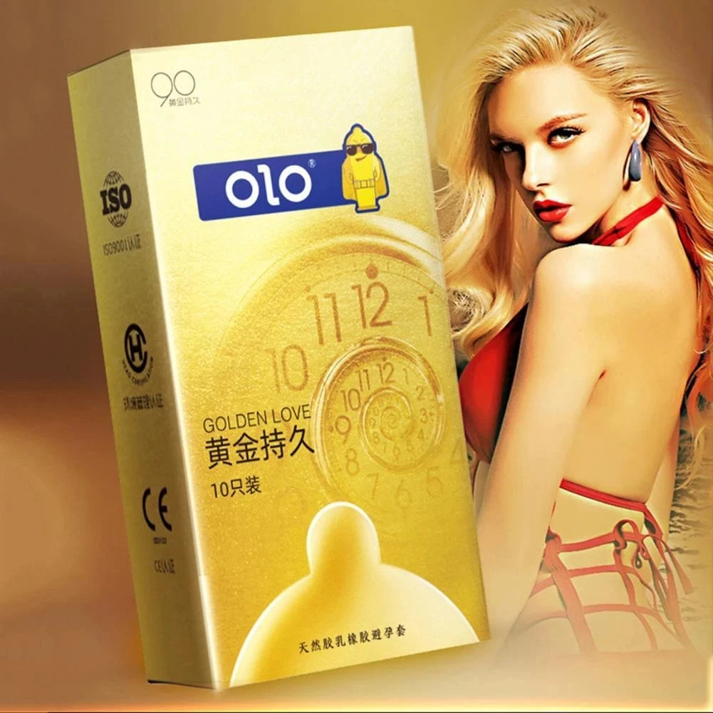 OLO Delayed Ejaculation Condom G-spot Thin Lasting Cock Penis Sleeves For Men Particles Sensitive Condoms Adult Sex Toys For 18+ - Seprincess