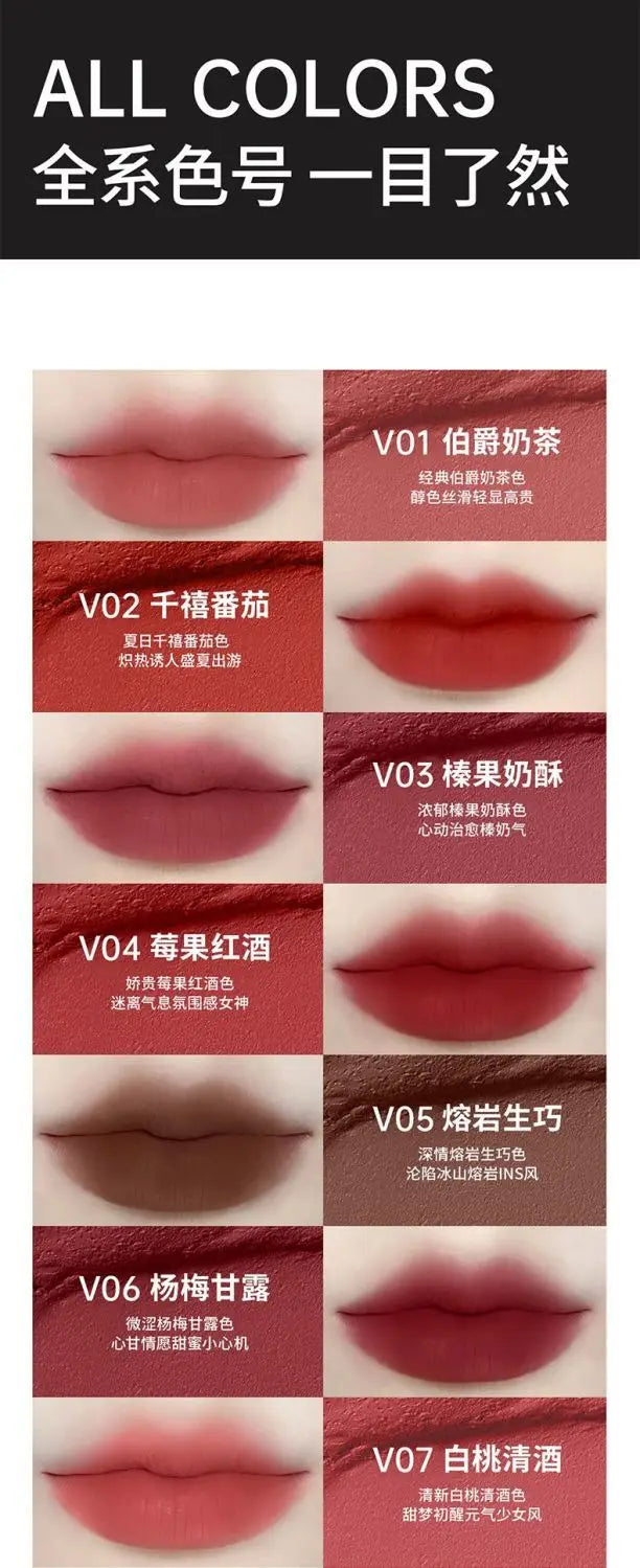 Mooekiss Matte Liquid Lipstick Lasting Non-stick Cup Velvet Lip Clay Lip Gloss Autumn and Winter Chestnut Lip Makeup Maquillaje - Seprincess