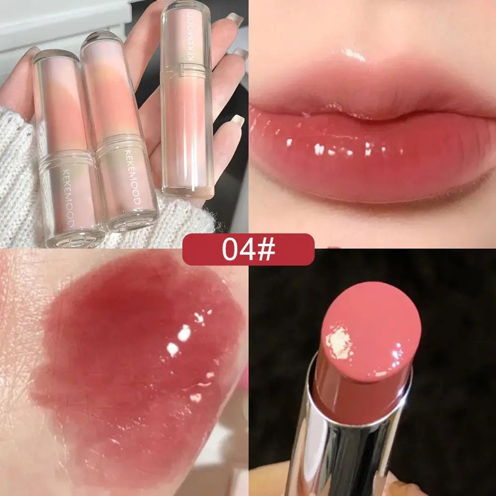 Jelly Lipstick For Kekemood Moisturizing Mirror Water Light Solid Lip Gloss Glass Tea Red Brown Lip Glaze Tint Makeup Cosme Q6S3 - Seprincess