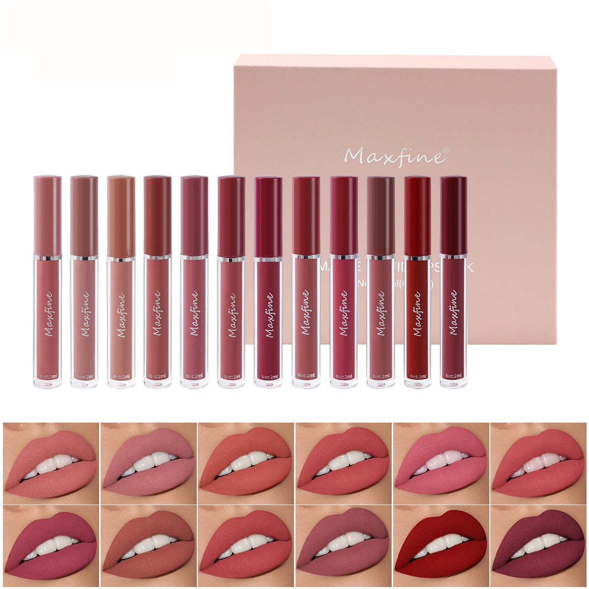 Holiday Gift Box 6PC/Set Matte Velvet Lip Gloss Waterproof Moisturizing Long-lasting Liquid Lipstick - Seprincess