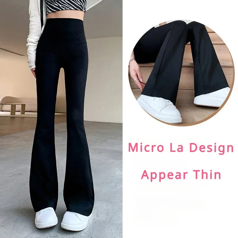 Women Flare Pants Slim High Waist Solid Sexy Shark Flare Pants Fashion Casual Streetwear Elastic Butt Lift Skinny Leggings