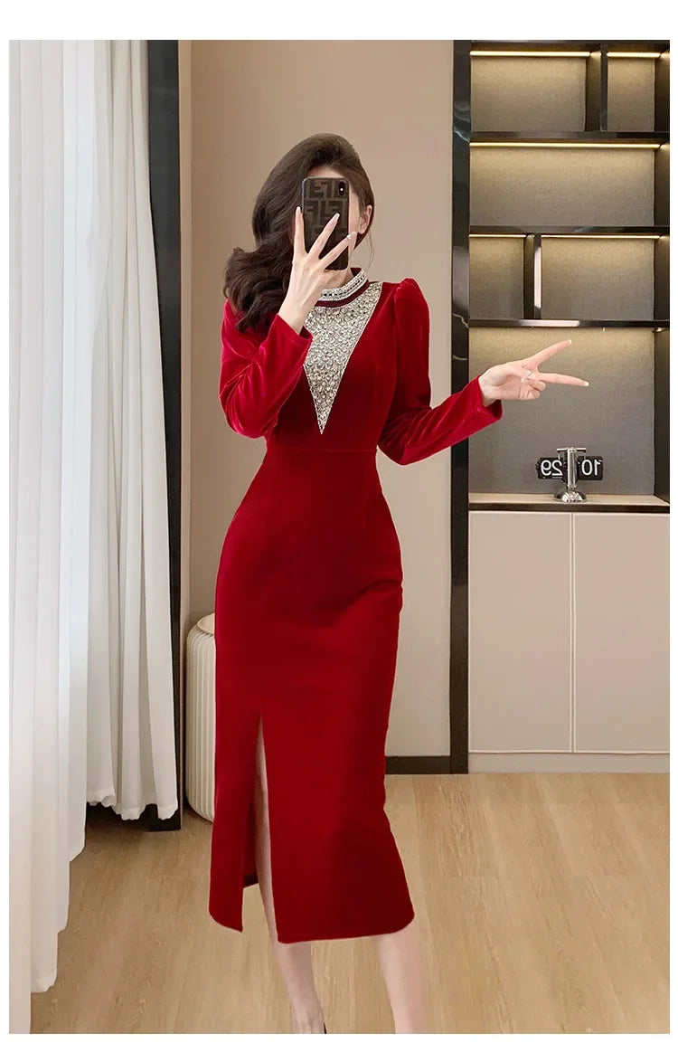 2024 Real-time Banquet Design Sensibility Heavy Embroidery Dress Yearly Hostess Warrior Gown New Year Dress - Seprincess