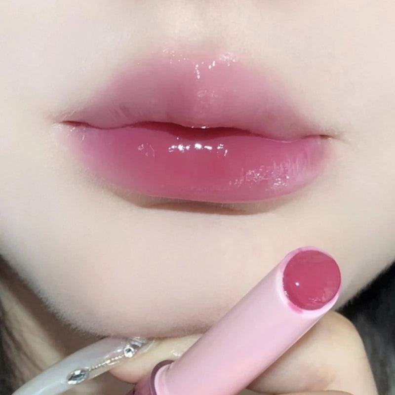 Jelly Pink Lipsticks Pen Moisturizing Lasting Mirror Water Light Solid Lip Gloss Glass Clear Lip Glaze Makeup Korean Cosmetics - Seprincess