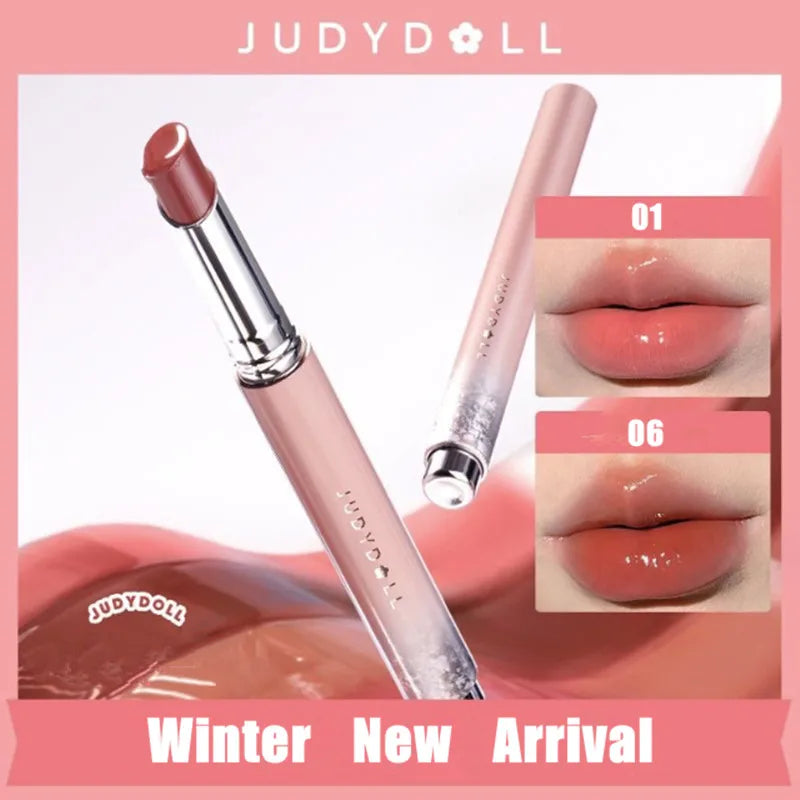 Judydoll Solid Lip Gloss Lip Stain Water Light Shimmer Lipstick Lip Balm Lip Glaze Moisturizing Non Sticky Cup Plump Lips - Seprincess