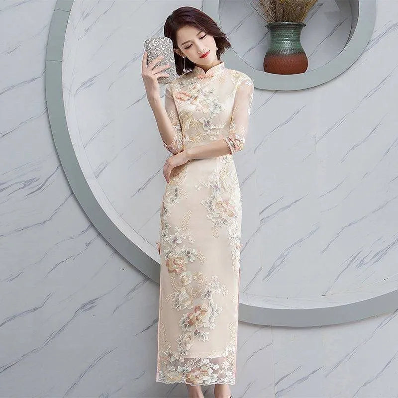 Party Women Dress Luxury China Style Elegant Banquet Long Qipao Oriental Female Wedding Slim Prom Cheongsam Gowns Vestido S-4XL - Seprincess