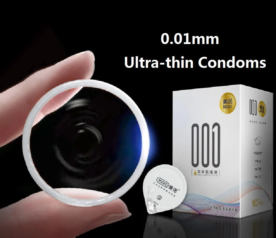 0.01 Ultra Thin Condom Sex Toy For Men Adult G-spot Thread Cock Condoms Lasting Male Penis Sleeves High Sensitive Sex Products - Seprincess