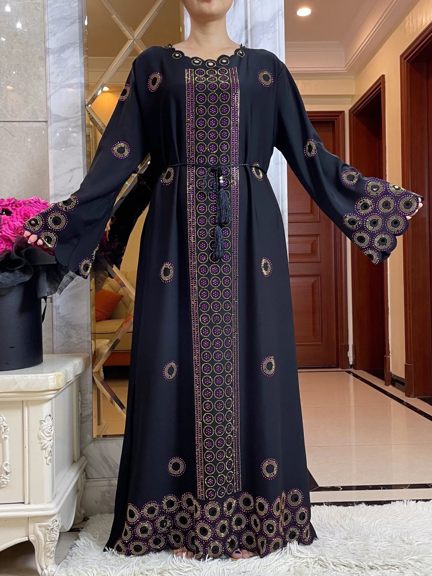 2024 Autumn Women Elegant Dresses Dubai Party Outfits Long Sleeve  Dashiki Muslim Women High-grade Comfort Fabric African Abaya - Seprincess