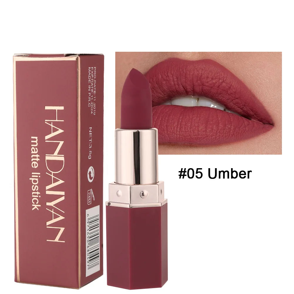 HANDAIYAN 6 Colors Matte Lipstick Beauty Lip Gloss LippenstiftTinted Balm 24 Hours Waterproof Free Shipping Makeup - Seprincess