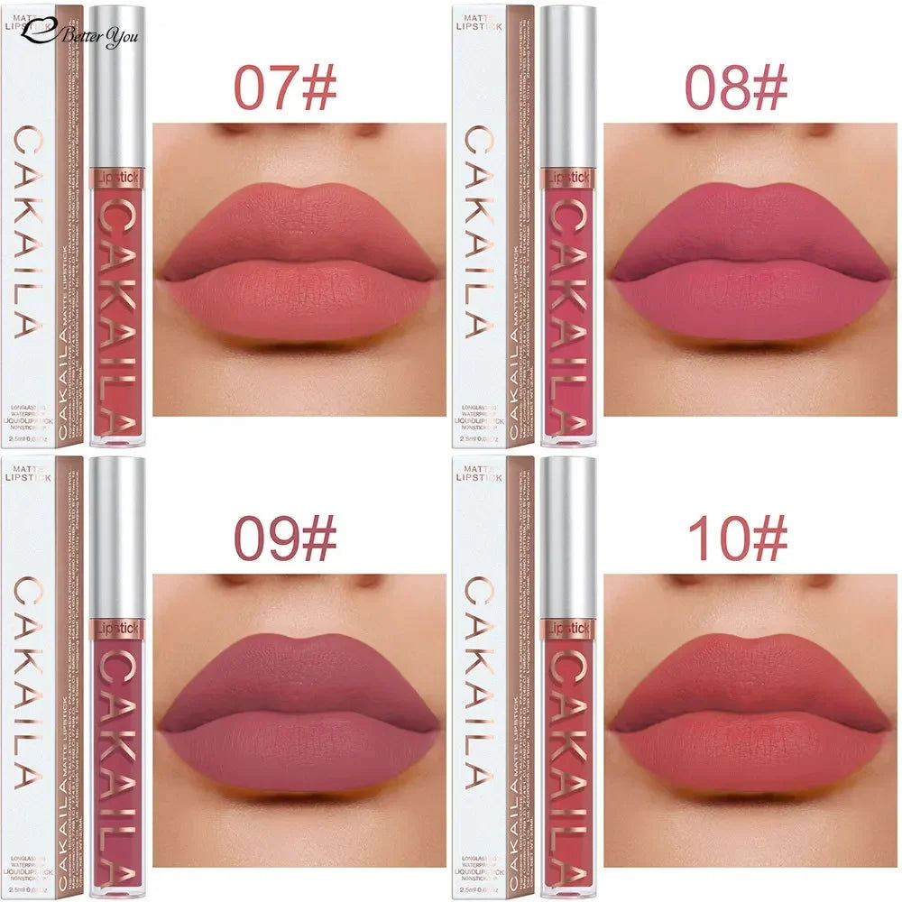 KACAILA 18 Colors Waterproof Liquid Lipsticks Lip Makeup Matte Velvet Lipstick Lip Gloss Cosmetic Nude Long Lasting Cosmestics - Seprincess