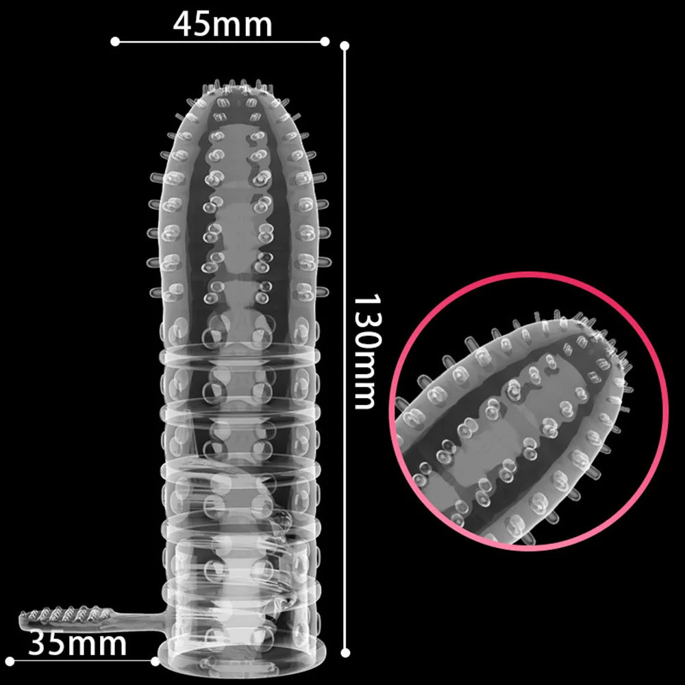 Extension Condoms Adult Sex Products Sensation Female G-spot Vaginal Stimulation Condoms Sophora Viciifolia Spike Penis Sleeve - Seprincess