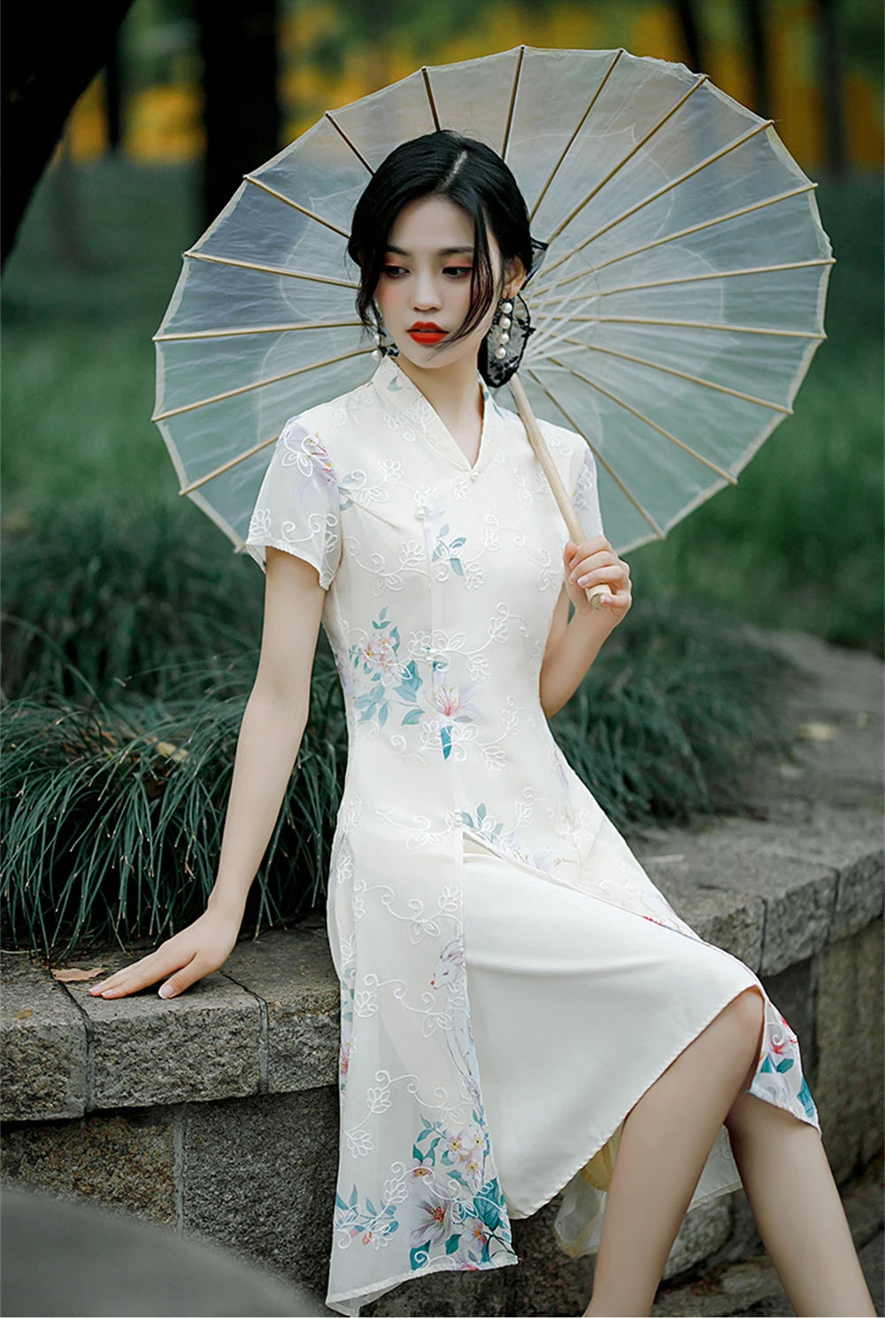 Summer Short-sleeved Improved Qipao Dress for Women Young Girl Daily Mid-length Slim Aodai Cheongsam Chinese Traditional Vestido - Seprincess