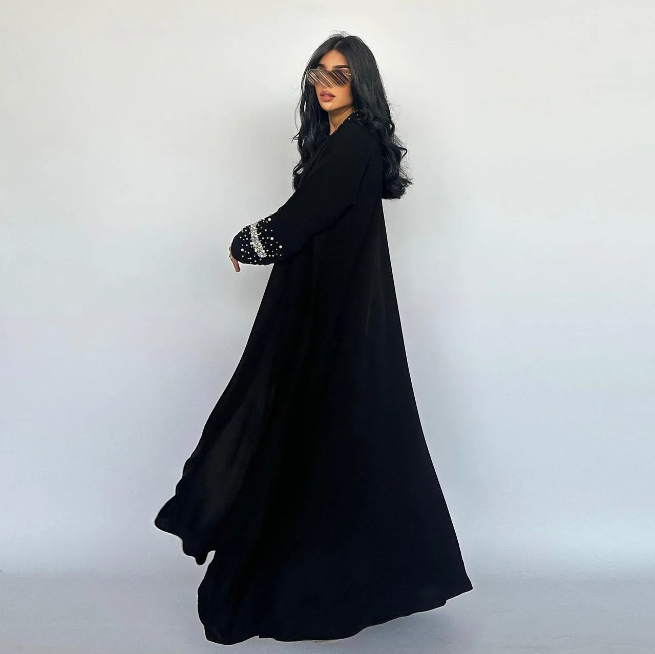 Eid Muslim Diamond Pearls Abaya for Women with Scarf  Abayas Jalabiya Party Dresses Dubai Kaftan Vestidos Largos Long Robe 2024 - Seprincess