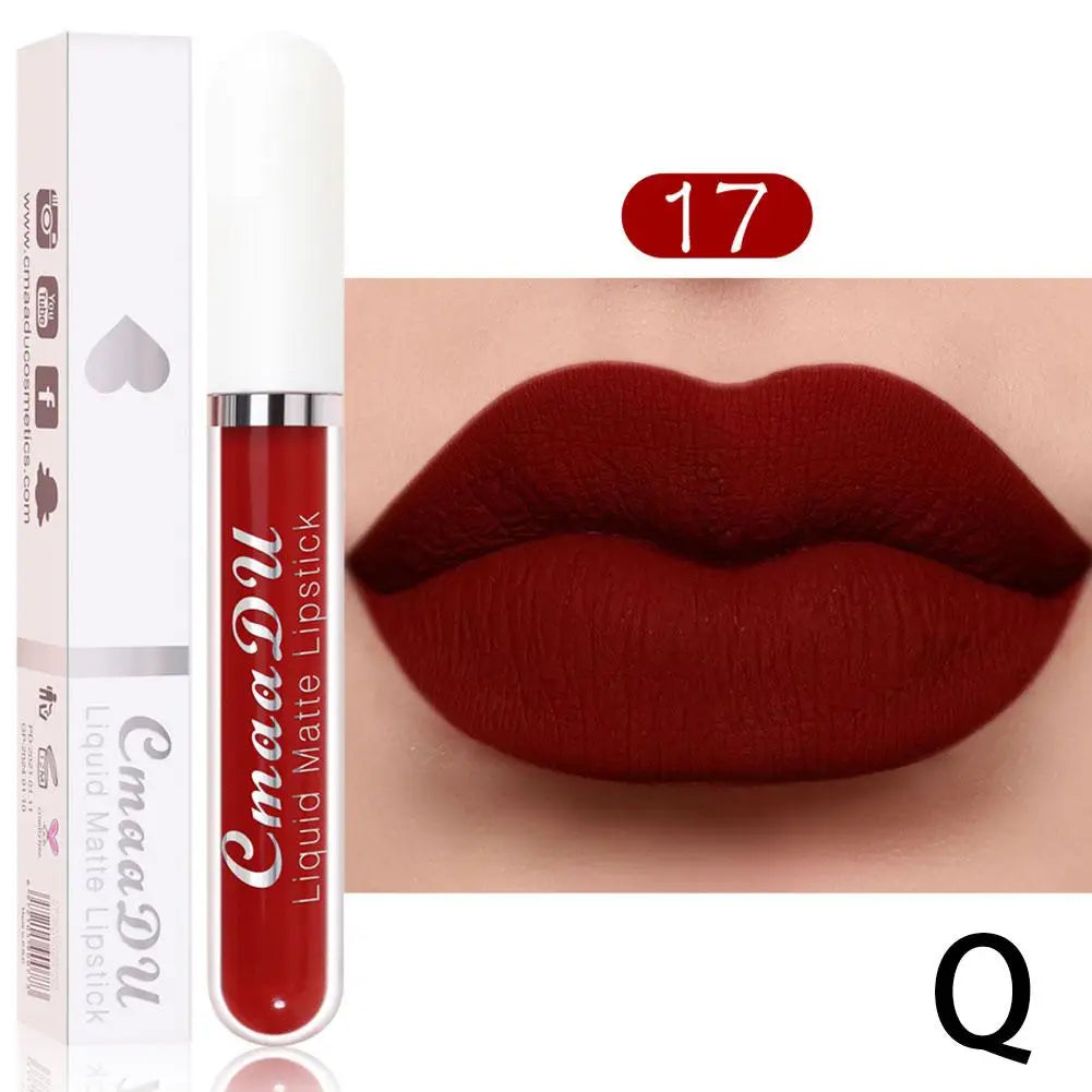 18 Color Waterproof Liquid Matte Lipstick Long Lasting Sexy Red Moisturizing Lip Gloss Velvet Non-Stick Lip Tint Makeup Cosmetic - Seprincess