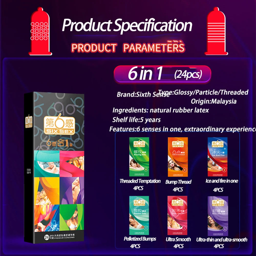 24/30pcs Super Ultra Thin Condoms Intimate Good Sex Products Condone Sex Product Natural Latex Penis Sleeve Long-lasting for Men - Seprincess