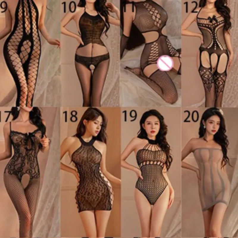 Erotic lingerie Tight mesh open cut lace jumpsuit sexy sets women's sexy underwear adult sexy sets adult large xxxl dresses xxx - Seprincess