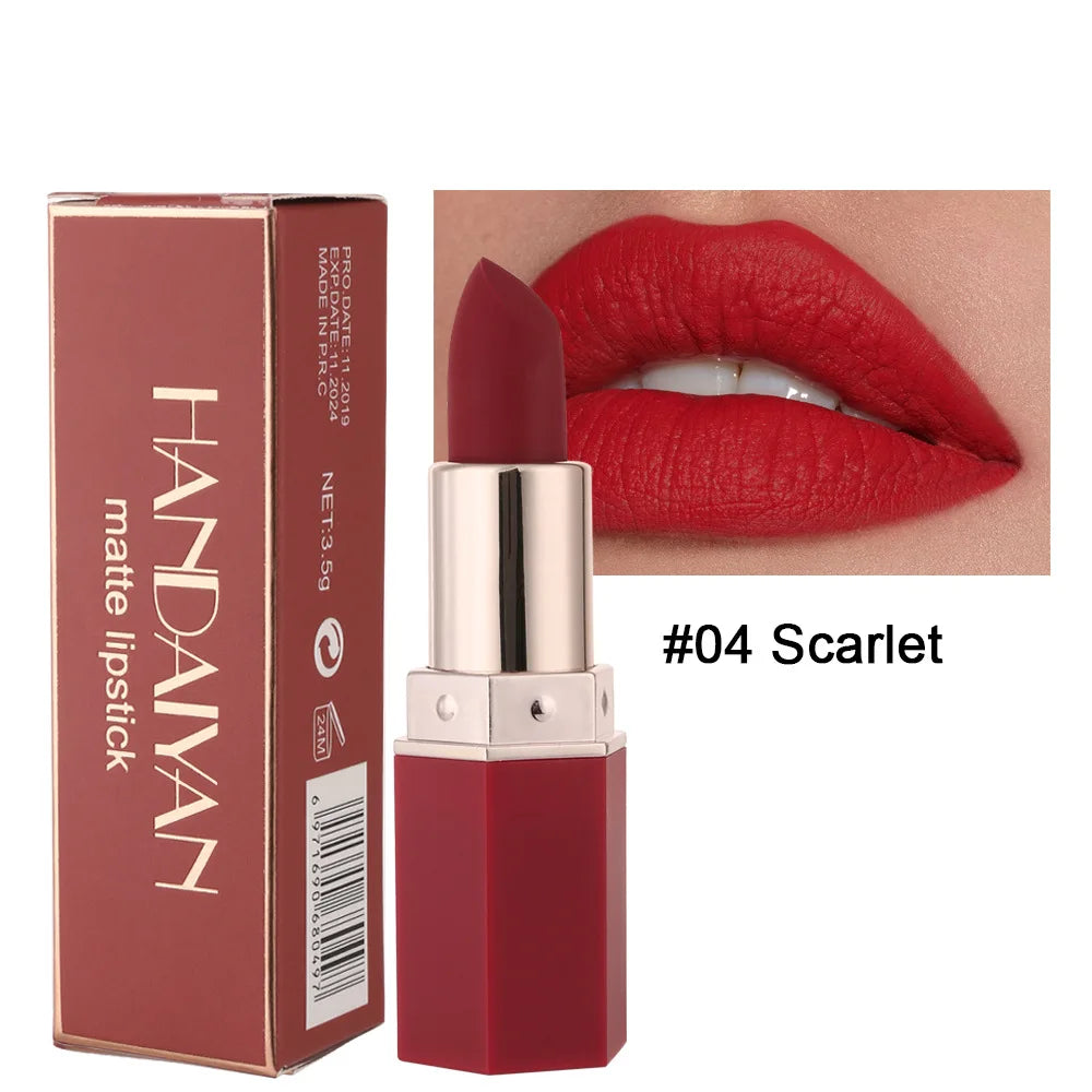 HANDAIYAN 6 Colors Matte Lipstick Beauty Lip Gloss LippenstiftTinted Balm 24 Hours Waterproof Free Shipping Makeup - Seprincess