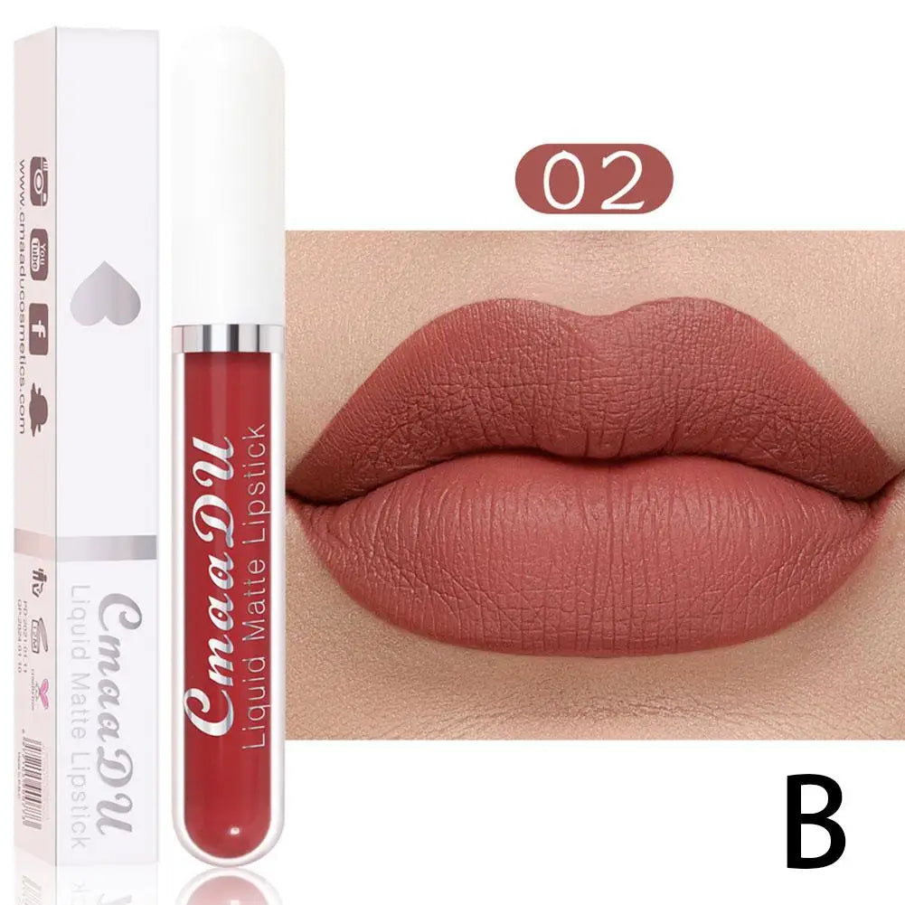 18 Color Waterproof Liquid Matte Lipstick Long Lasting Sexy Red Moisturizing Lip Gloss Velvet Non-Stick Lip Tint Makeup Cosmetic - Seprincess