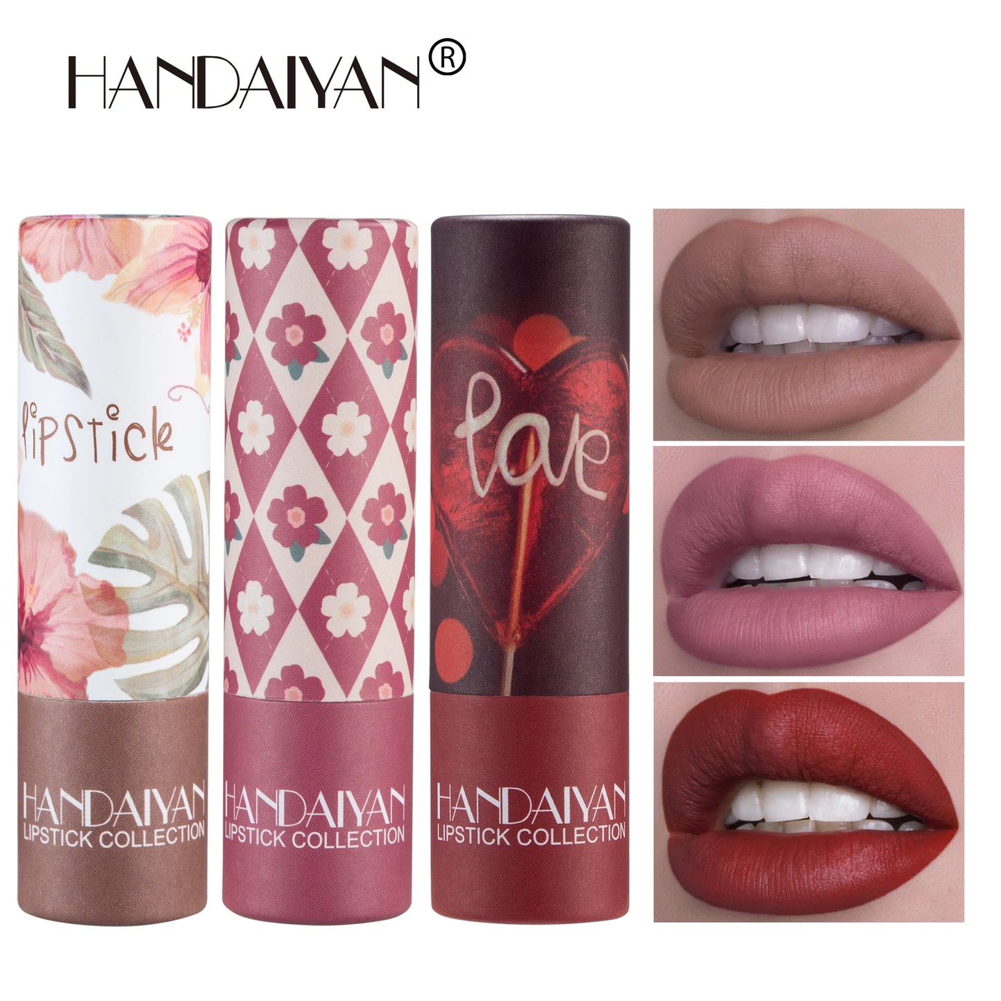 Handaiyan 8 Colors Matte Waterproof Velvet Nude Lipstick Sexy Red Brown Lip Matt Pigments Makeup Long Lasting Profissional - Seprincess