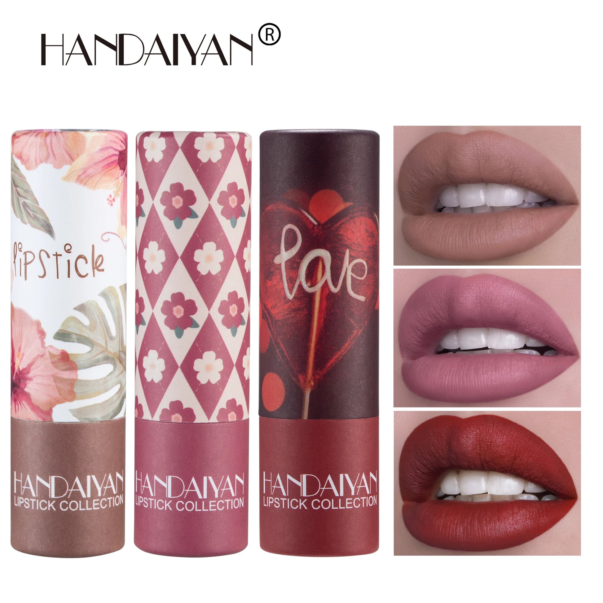 Handaiyan 8 Colors Matte Waterproof Velvet Nude Lipstick Sexy Red Brown Lip Matt Pigments Makeup Long Lasting Profissional - Seprincess