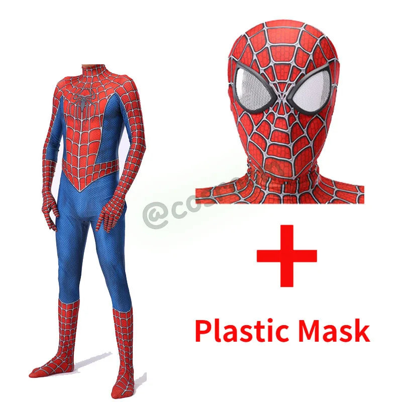 Spiderman Costume for Adult Tobey Maguire Cosplay Bodysuit Superhero Zentai Suit Jumpsuit Halloween Carnival Party Costumes - Seprincess