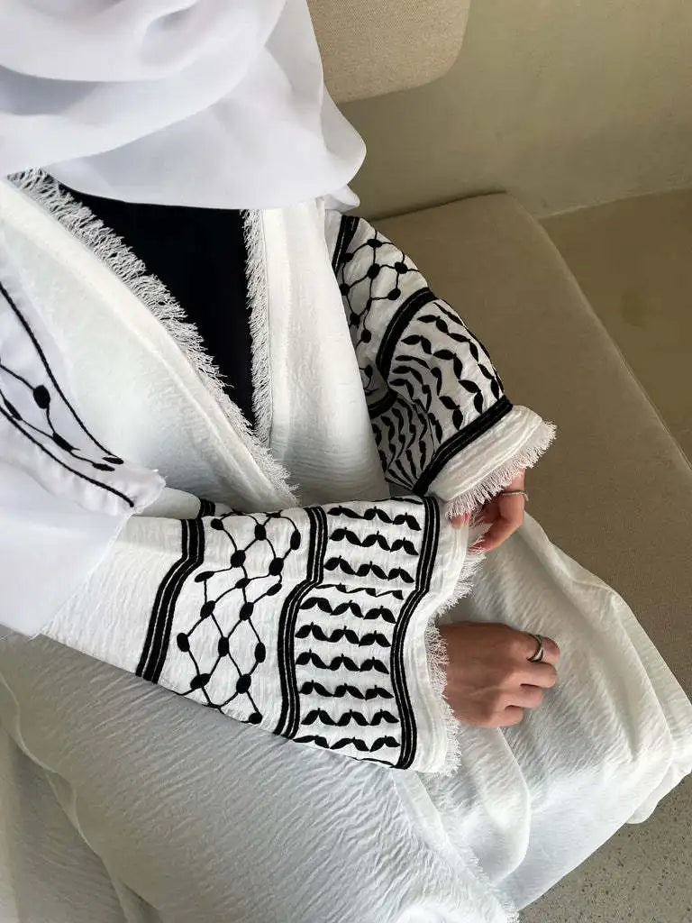 Fashion Embroidery Kimono Oversized Muslim Robe abaya syari female full length Taseel Muslim abaya Worship Service abayas wy1969 - Seprincess