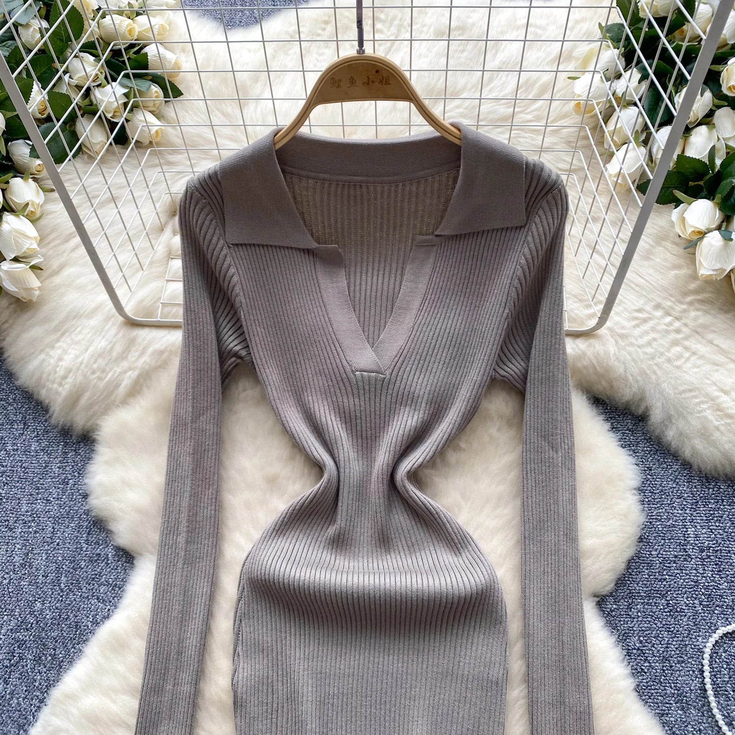 SINGREINY French Vintage Sweater Dress 2024 Ladies Lapel Long Sleeves Autumn Fashion Solid Basics Bodycon Knitted Long Dress