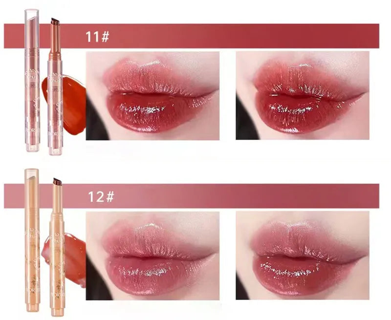 FLORTTE Crystal Lip Balm Jelly Lipstick Moisturizing Mirror Water Light Solid Lip Glaze Red Lip Tint Makeup Cosmetics New - Seprincess