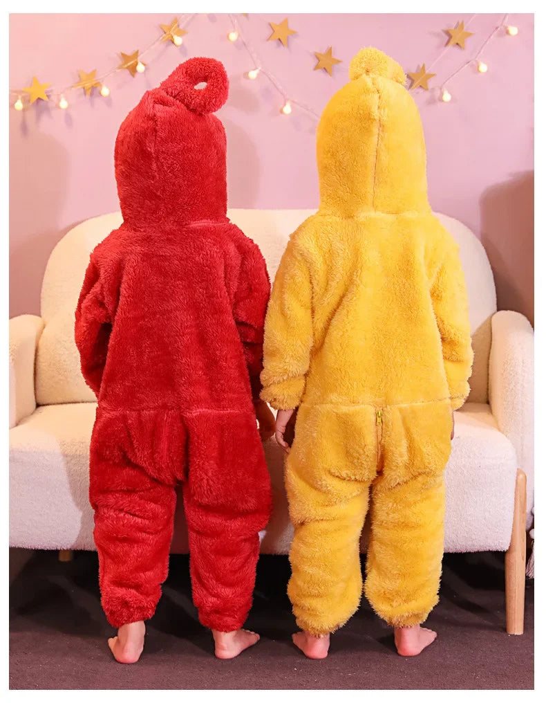 Teletubbies Pajamas Halloween Party Costume Children's Pajamas Kids Teletubbies Costumes Soft Long Sleeves Piece Lala Cosplay - Seprincess