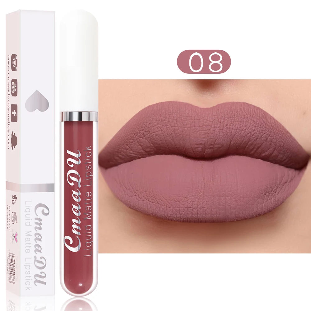 CmaaDu 18 Matte Mist Lip Glaze Long-lasting waterproof Moisturizing Lip Gloss Natural Healthy Lipstick - Seprincess