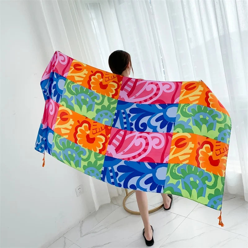 20 styles 90x180cm Cotton linen Summer Beach Dress Bikini Cover-ups Sarong Wrap Scarf Women Brazilian Swimsuit Bathing Cover Up - Seprincess