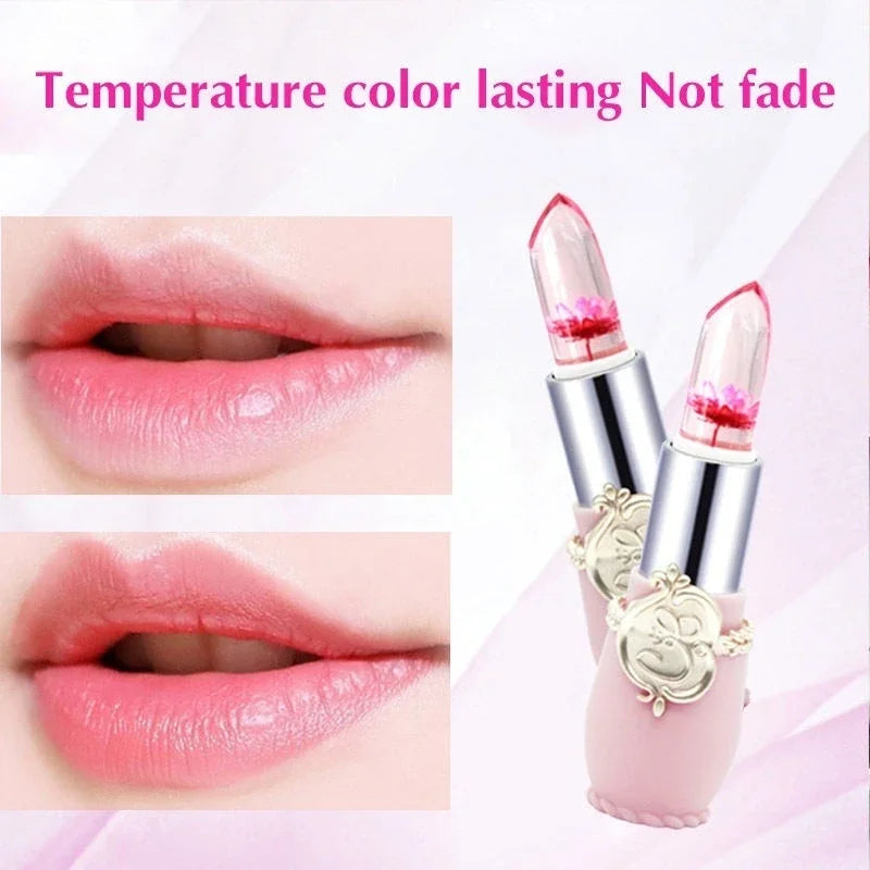 Crystal Jelly Flower Lipstick Temperature Color Changing Lip Balm Makeup Moisturizing Long Lasting Magic Lipsticks - Seprincess